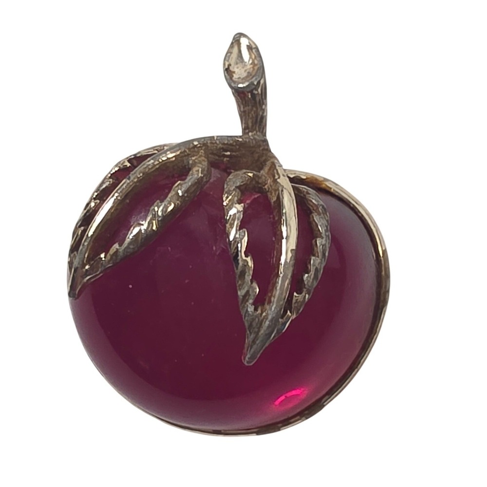 Sarah Coventry Brooch OS Pink Fair 1972 Jelly Belly Apple